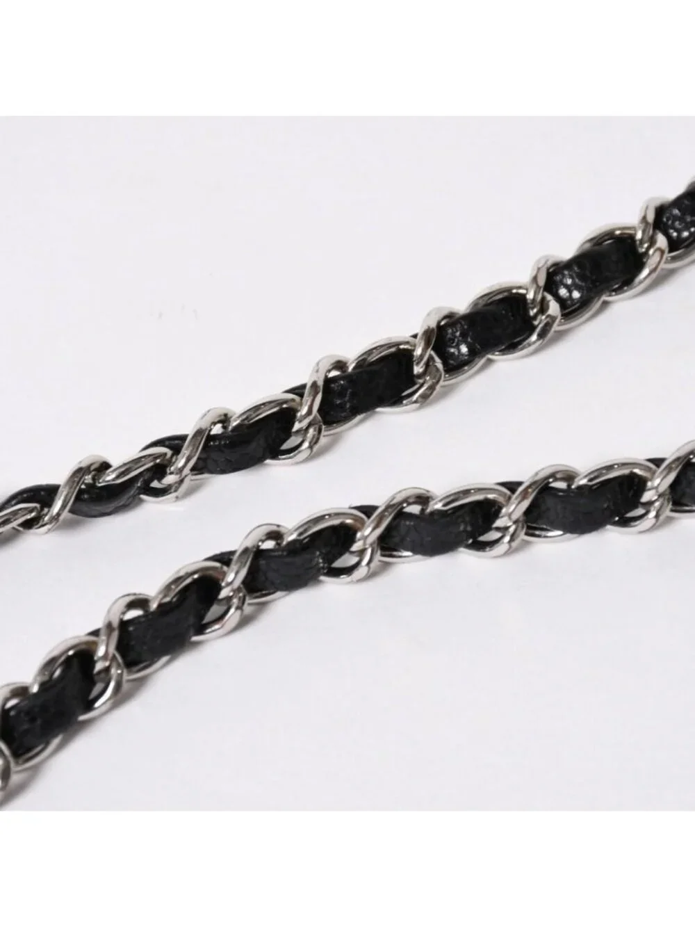 Chanel Mini Quilted Chain Shoulder Bag 17 Caviar Leather Black Silver